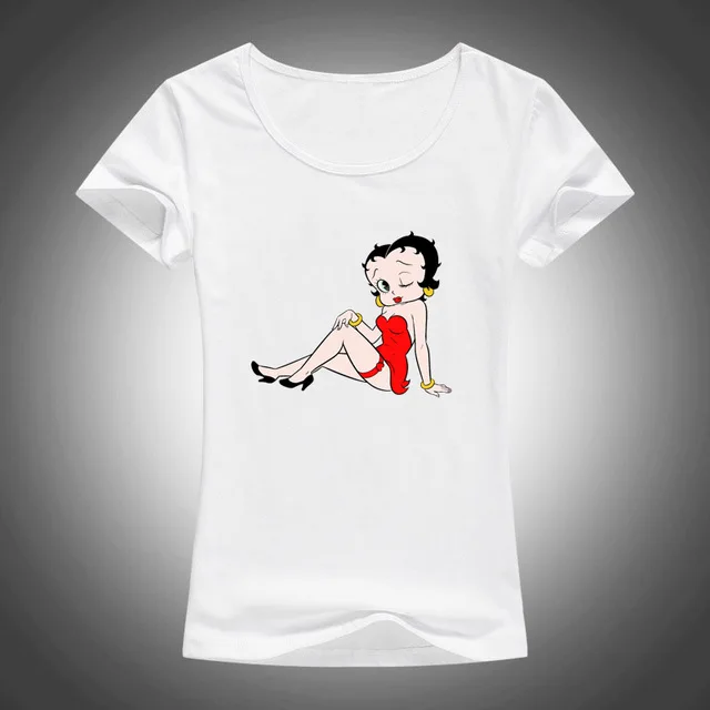 8 Новая женская футболка Betty Boop, футболка с рисунком Белоснежки/милых животных, Повседневная футболка для женщин/девочек, топы, одежда - Цвет: 8