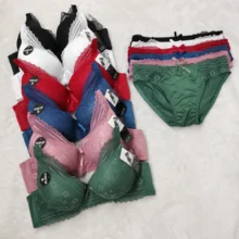 Ropa interior Sexy para mujer, lencería de encaje con realce, Conjunto de sujetador de copa completa con patrón Floral, Bralette ajustable con aros y lazo (1)