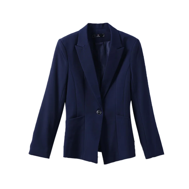 

Blue Small Suit Jacket Women's Spring and Autumn Slim Fit Fashion High-End Business Wear Temperament Goddess Style Suit Formal