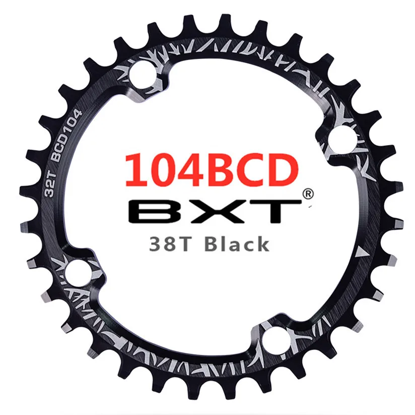 104BCD 38T MTB шатун для дорожного велосипеда 96BCD/104BCD круглой формы узкий широкий 32 T/34 T/36 T/38 T круг коленчатого вала одна пластина цепного колеса части цикла - Цвет: 104BCD 38T