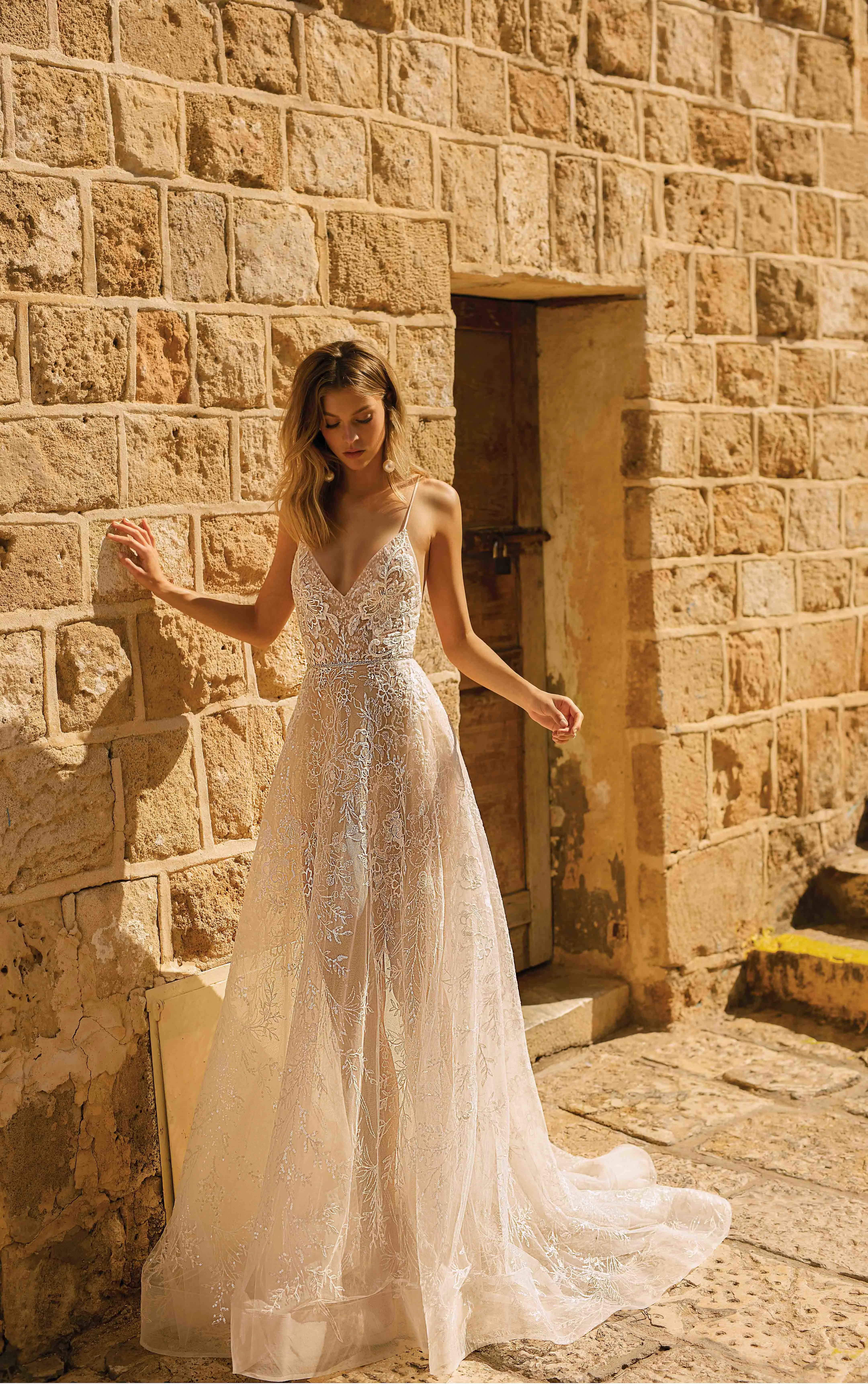 Новинка 2020 ТРАПЕЦИЕВИДНОЕ пляжное свадебное платье кружевное привлекательное с