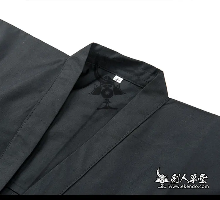 -IKENDO.NET- KG022 -IAIDO Маленький рукав черный GI-стандарт-Черный узкий iaido gi - 70% полиэстер