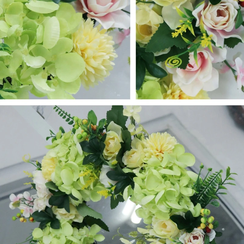 

Hydrangea Wreaths Artificial Flower for front Door Outdoor Spring Summer Wreaths H3CC