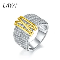 925 sterling silver fashion retro light gold multi line high quality zirconia ring gift for womens party exquisite jewelry