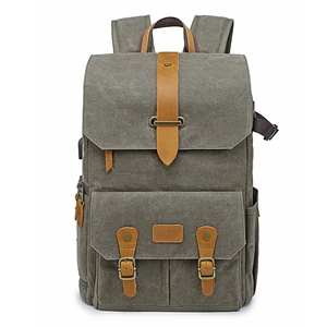 vintage batik canvasleather photo bag outdoor travel roomy backpack padded photography dslr camera case for canonnikonsony free global shipping