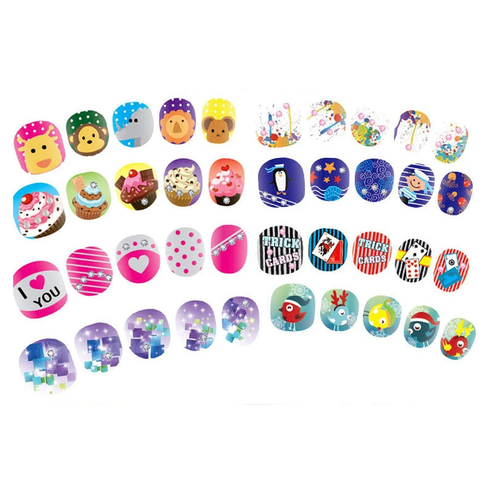21 шт. детские наклейки для ногтей комплект разных цветов с рисунком сделай сам