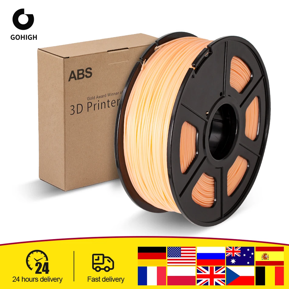 

GOHIGH ABS Filament 1.75mm 1KG Per Roll Sublimation Blank Refill Plastic 100% No Bubble 3D Filament For All 3D Printer
