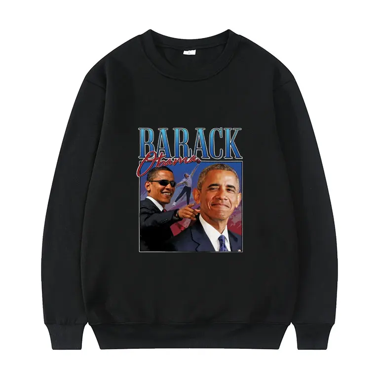 

2021 New Barack Obama Homage Graphics Print Sweatshirt Men Women Hip Hop Style Pullover Men Long Sleeve Casual Loose Sweatshirt