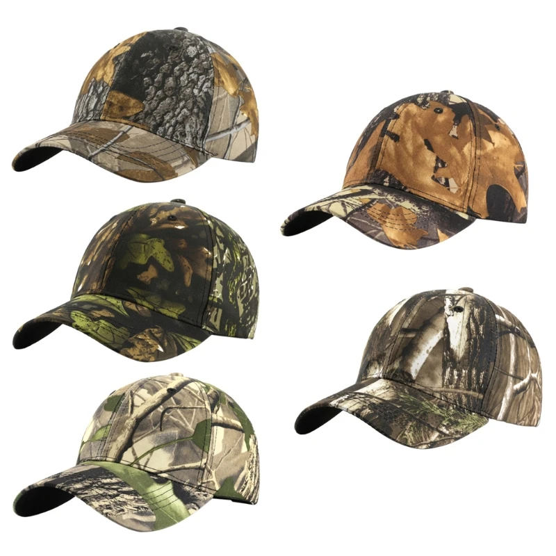 

Camouflage Fishing Hat Leaf Camo Baseball Cap for Fishing Mountaineering Hiking 448D