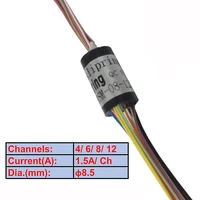 micro slip ring 8 5mm 46812 channel 1 5a rotate slip ring for ptz hand gimbal rc and rotor devices
