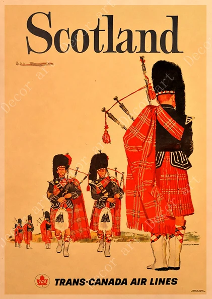 Путешествие в Шотландия Англия холст живопись винтажные настенные картины крафт