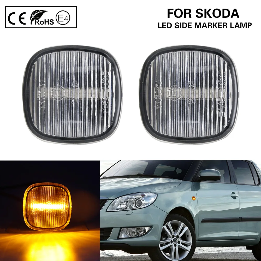 2X прозрачный СВЕТОДИОДНЫЙ боковой габаритный фонарь сигнал поворота лампа для