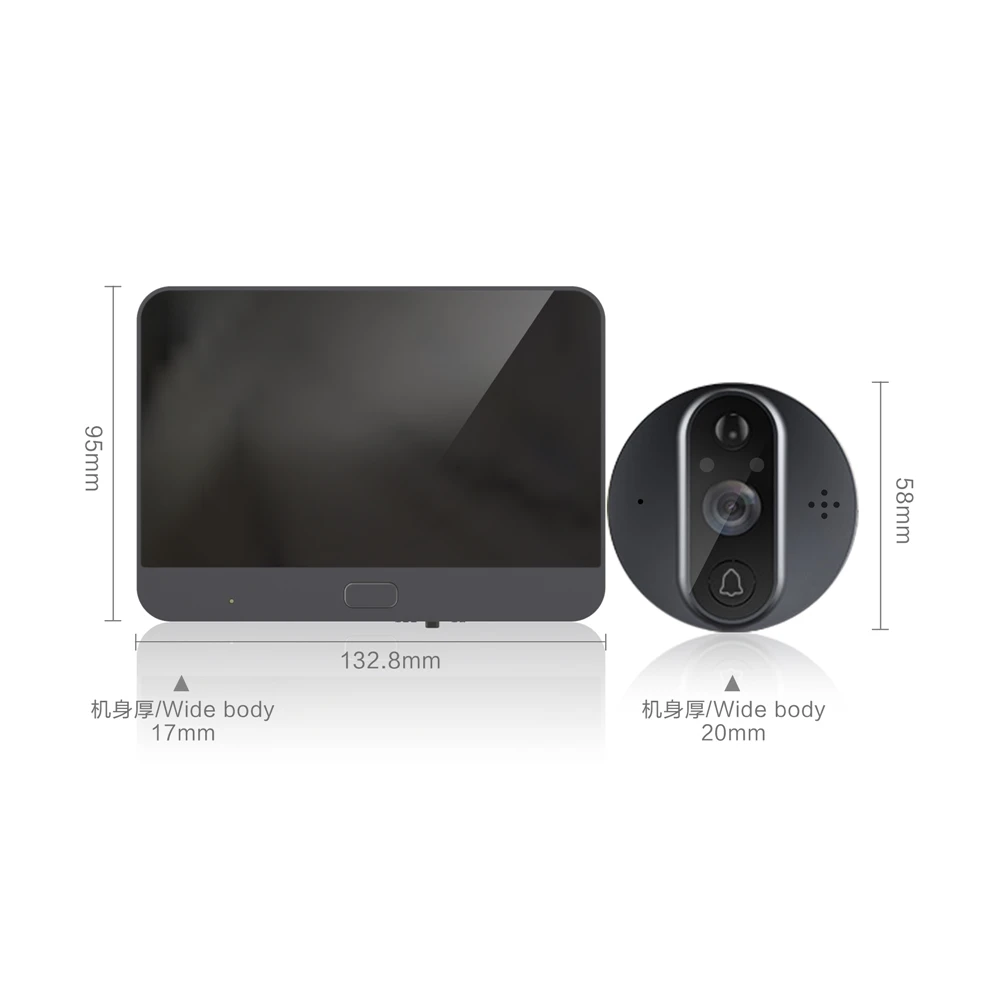 

4.3 Inch LCD Door Viewer WIFI Tuya Smart Digital Door Peephole Camera Doorbell Intercom Motion Detection