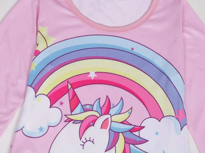 Girls Pink Unicorn Dress 2019 Kids One-Piece Dresses For Girl Long Sleeve Night Autumn Casual Clothes | Детская одежда и обувь