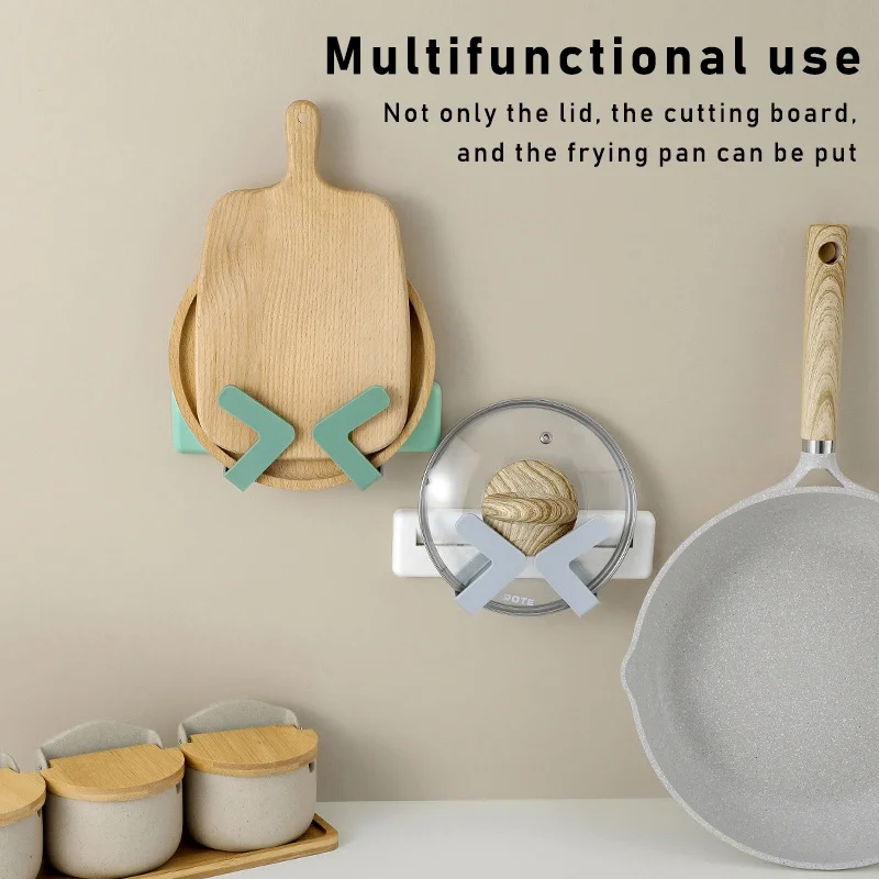 

No Punching Pot Lid Rack Wall Mounted Multicolor White Package 1 Adjustable Kitchen Shelf Adjustable Chopping Board Kitchen Tool