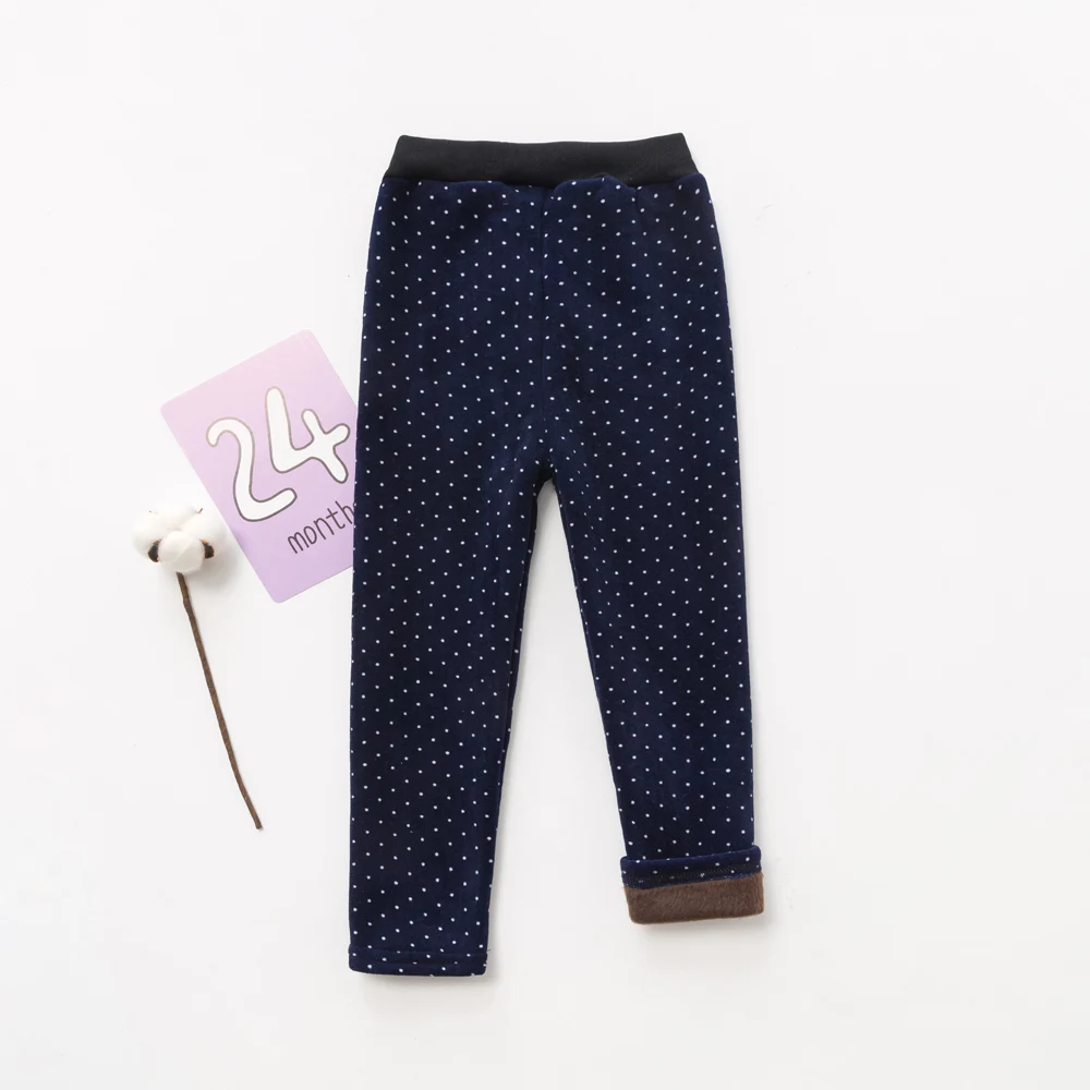 navy blue VEENIBEAR, теплые зимние леггинсы для девочек, бархатные штаны для девочек, детские штаны, зимняя одежда для девочек, От 2 до 7 лет - Цвет: navy blue