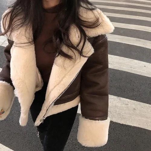 

locomotive clothing Pu small leather jacket jacket jacket jacket women's autumn and winter Plush Korean Shortnew