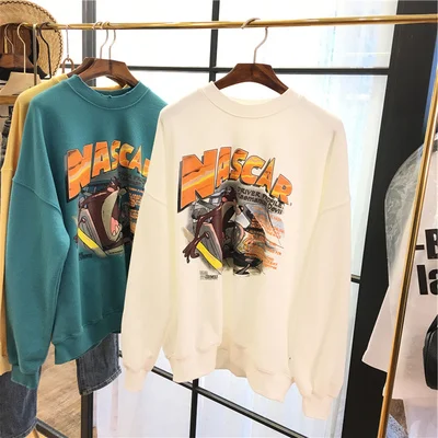 Толстовка женская оверсайз с капюшоном Модный хлопковый свитшот уличная одежда