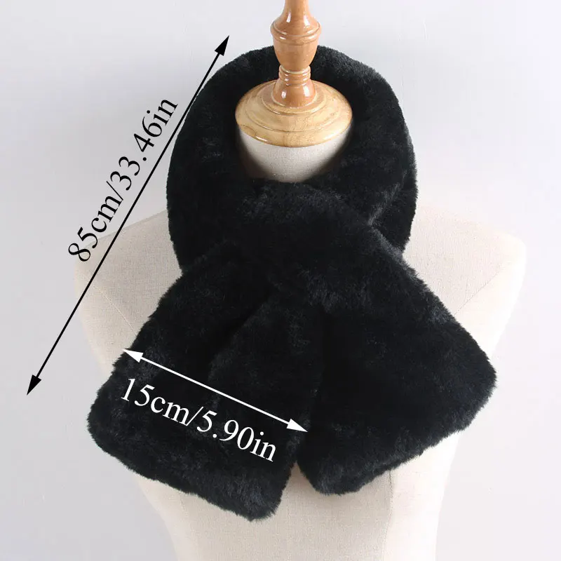 

Faux Fur Warm Scarf For Women Winter Thicken Snood Scarf Imitation Fur Grass Scarves Solid Color Collar Shawl Winter Neck Ring