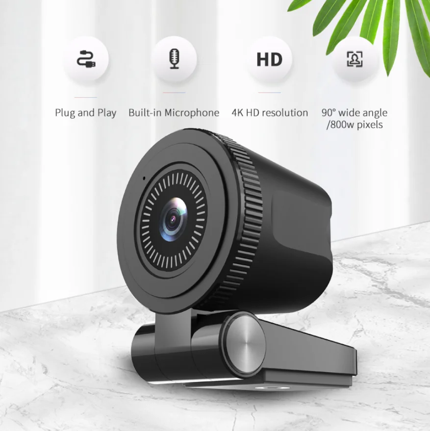 

TISHRIC Full HD Webcam 4K C180 Autofocus USB Camera Network Web Cam 800W Pixels Web Camera with Microphone for Computer/Laptop