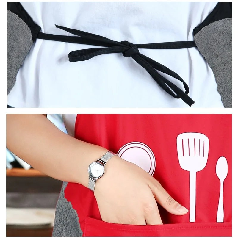 Ручной протирающий Фартук водонепроницаемый маслостойкий модный нож вилка