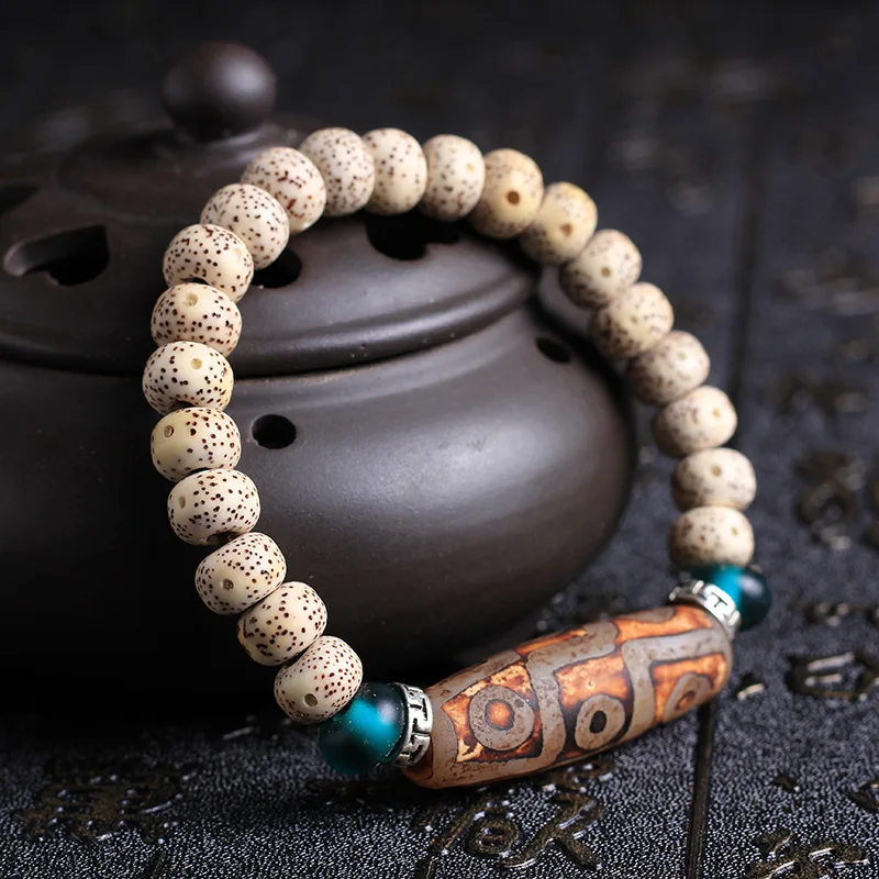 Аутентичные натуральные семена Бодхи Бусы Браслеты с бусины дзи сглаза для