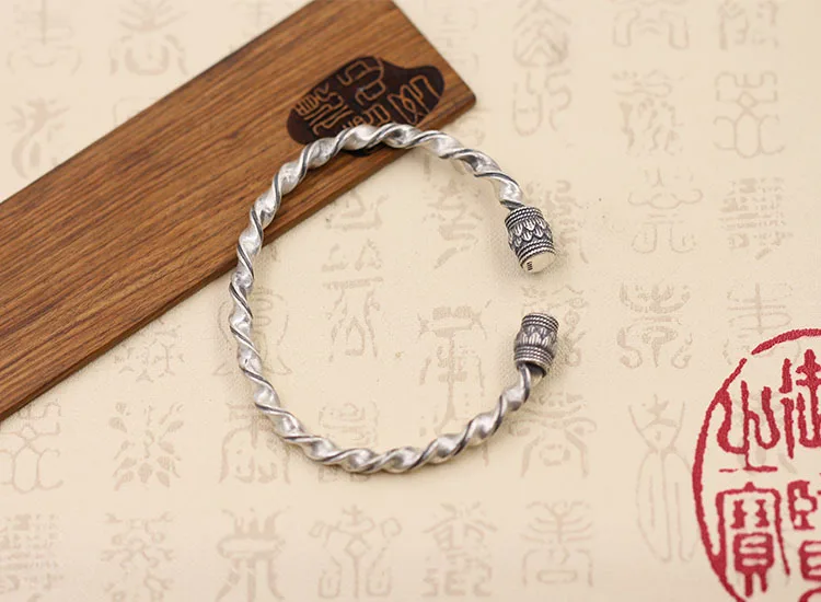 Браслет мужской и женский из серебра 100% пробы в стиле ретро | Украшения