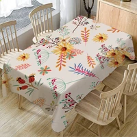 colorful flower table cloth rectangular watercolor floral tropical plant table cover linen wedding kitchen tablecloth home decor