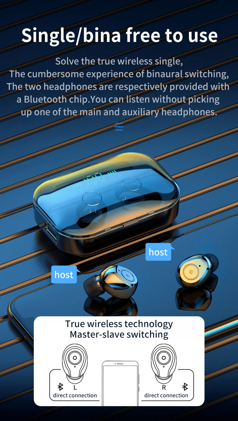 Новые мини Bluetooth беспроводные 5,0 наушники спортивные HIFI стерео HD микрофон музыка Handfree IPX7 водонепроницаемый для смартфона