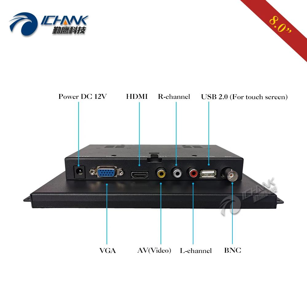 ZK080TC-LR2/8 дюймов 1024x768 HD VGA HDMI металлическая открытая Встроенная рамка промышленное медицинское оборудование сенсорный монитор ЖК-экран