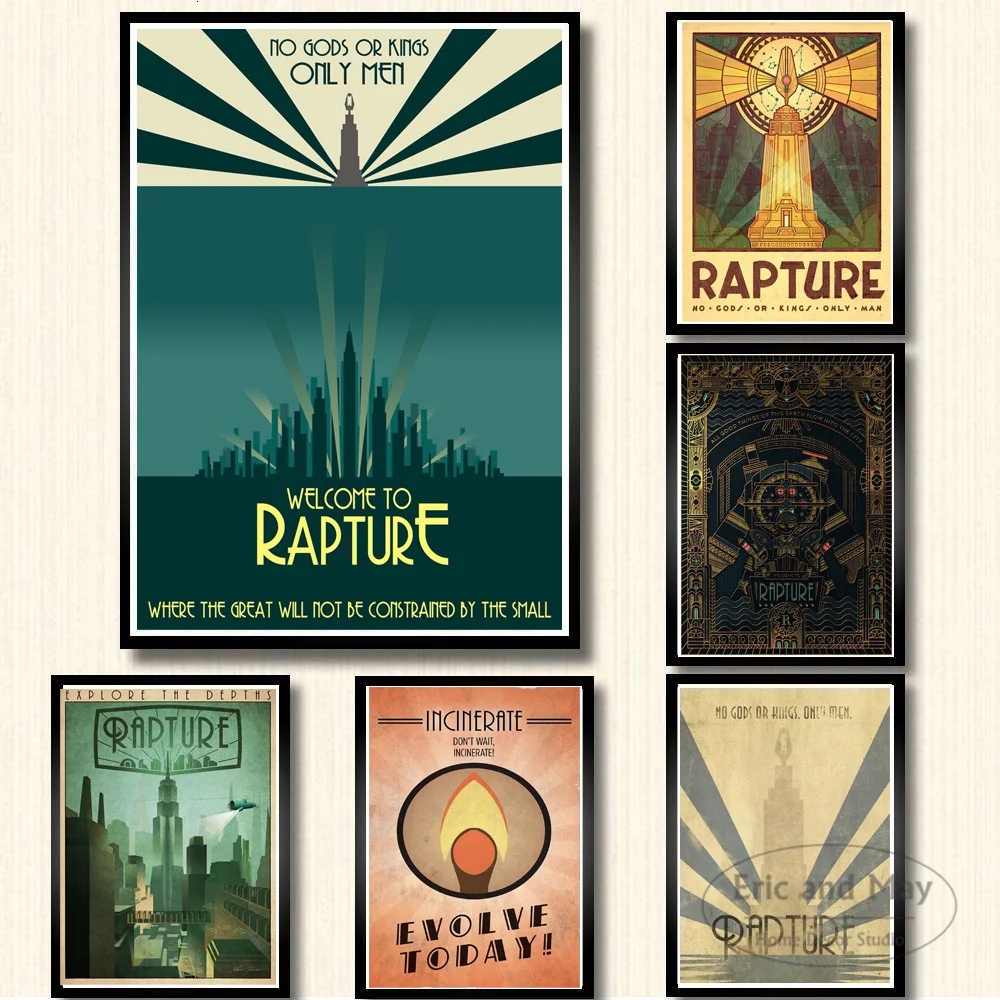 

Bioshock Rapture Video Game Retro Kids Gift Vintage Canvas Painting Posters And Prints Wall Art Pictures For Living Room