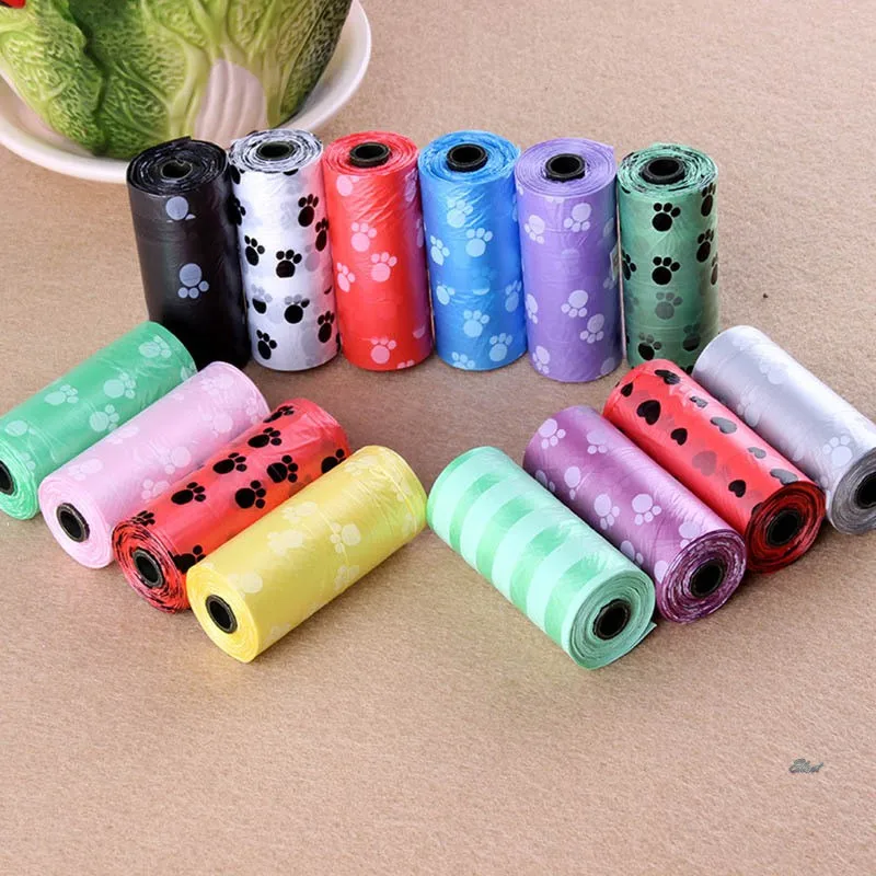 Sunshine 10Rolls/20Rolls 150Pcs Bags Pet Dog Puppy Waste Poop Poo Bag Printing Clean-Up Dispenser