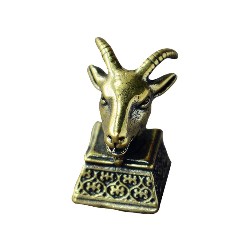 

12 Zodiac Animal Ornament Antique Pure Brass Mascot Rat Ox Tiger Rabbit Dragon Figurines Statue Home Decoration Miniature Decor