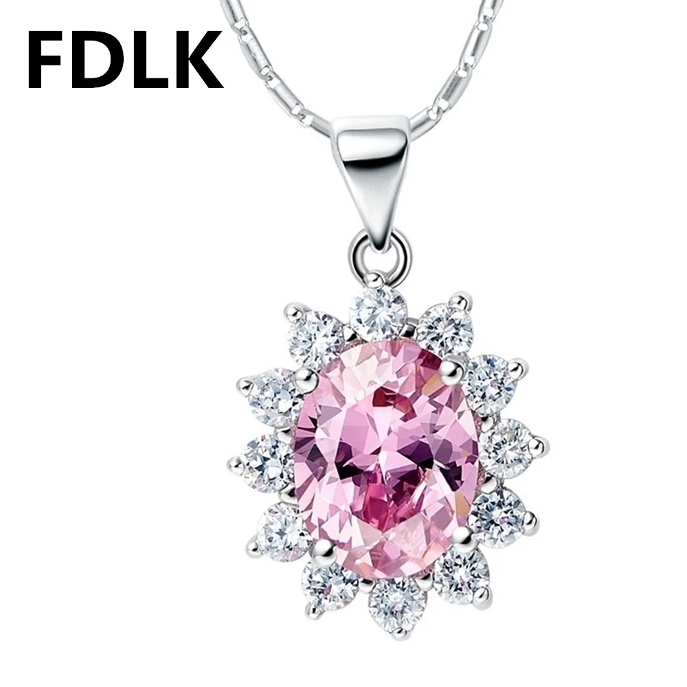 FDLK великолепный натуральный розовый Cz цинковый сплав ожерелье серьги кольцо