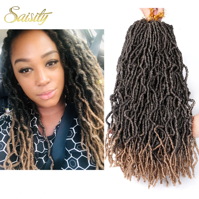 Синтетические Омбре Faux locs Curly вязанные крючком волосы для наращивания Saisity 18