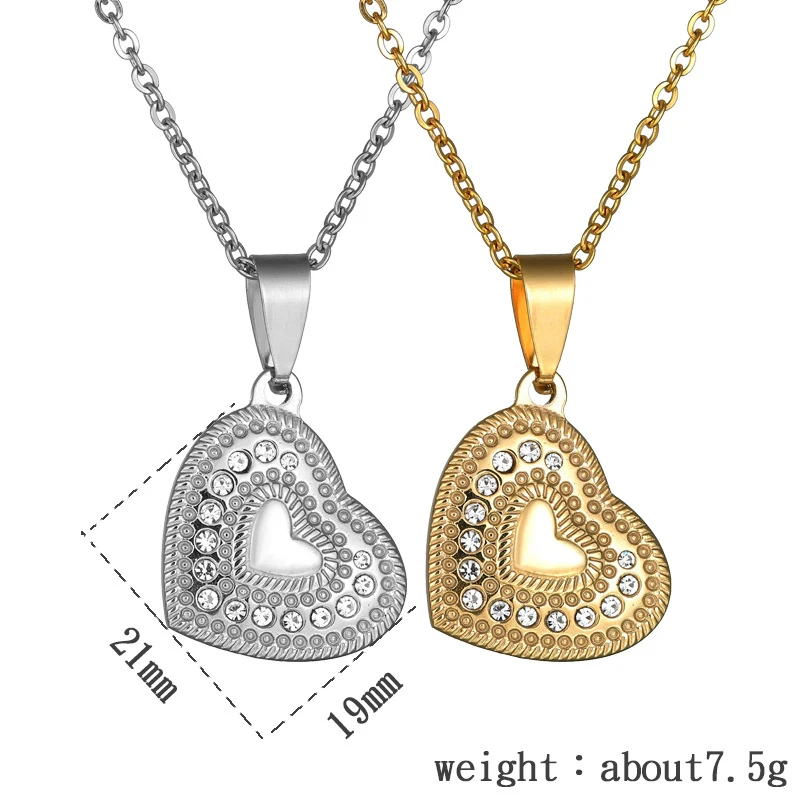 Роскошное серебряное ожерелье с кулоном в форме сердца из кубического циркония