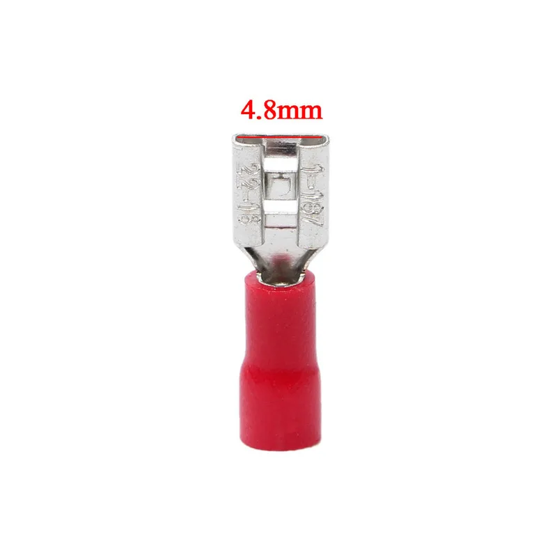 20/50/100PCS 4.8mm/10Amp Insulated Cable Connector Electrical Wire Assorted Crimp Spade Butt Ring Terminals Kit | Обустройство дома