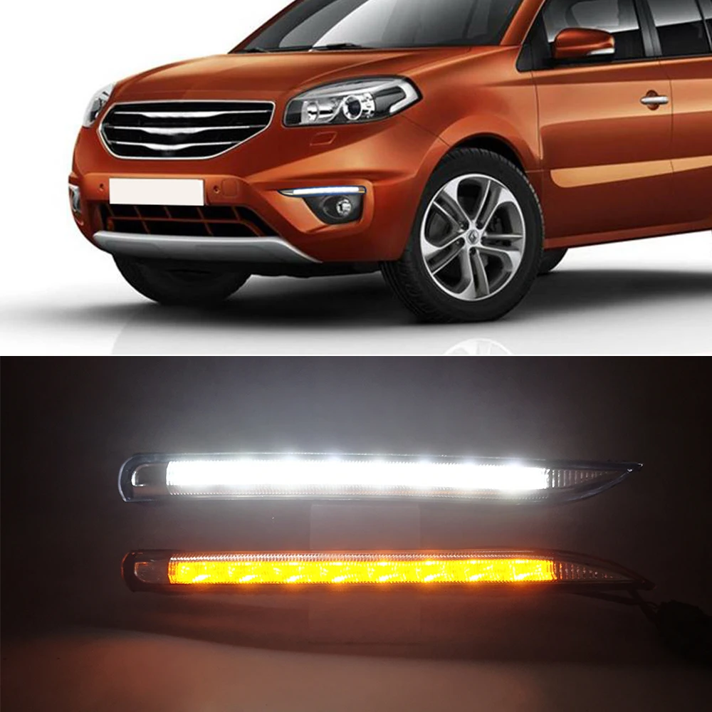 CAPQX 2 шт. для Renault Koleos 2012 2014 передний светодиодный DRL дневный ходовой светильник
