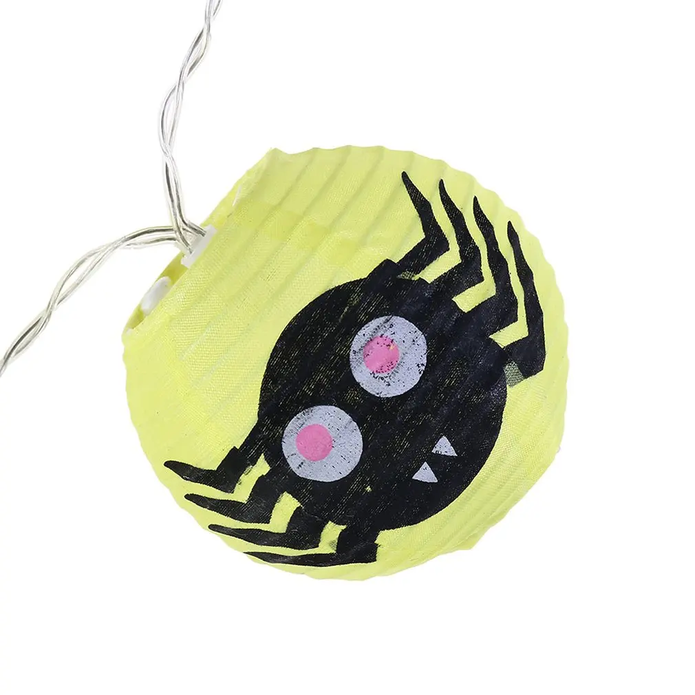 10Led Хэллоуин Желтый Паук блестящие бумажные фонари место реквизит для