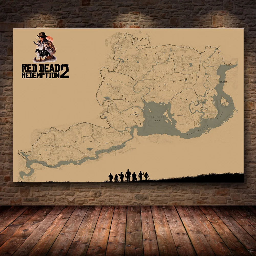 Игровой постер без рамки украшение картина TheRed Dead: Redemption2 на холсте HD живопись