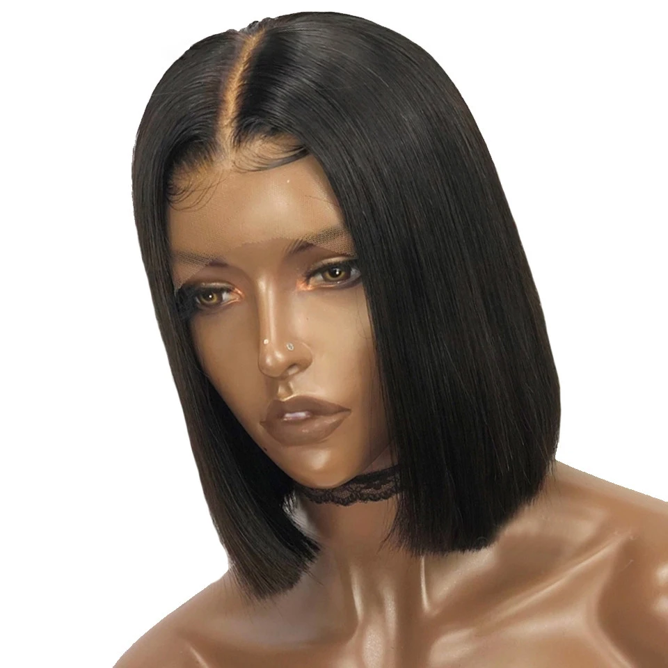 13*6 парик из человеческих волос на сетке спереди для женщин черные бразильские