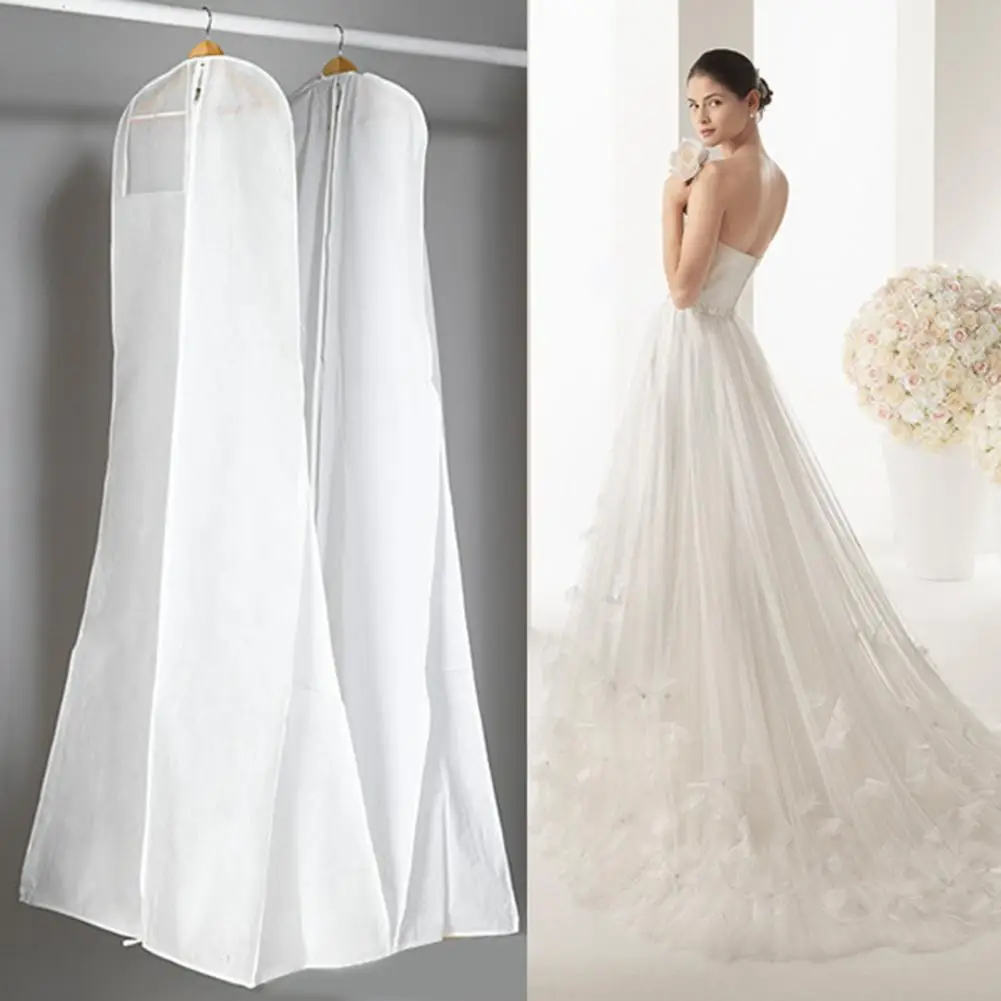 

1PC New Wedding Dress Garment Protector Dust-proof Covers Bride Gown Storage Bags Clothing Cover Transparent Wardrobe Case