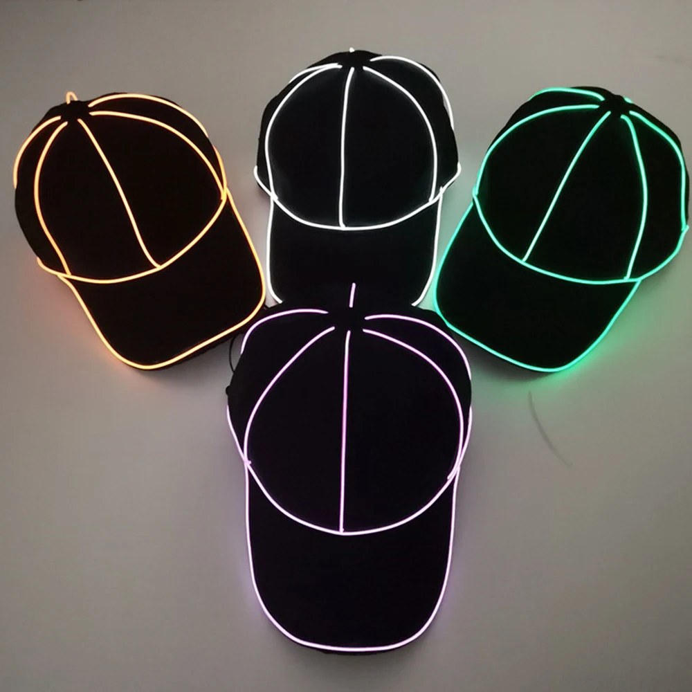Светящиеся шляпы Прохладный светодиодный головной убор вечерние световой Кепки