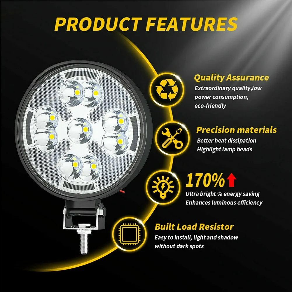 

2PCS 3inch LED Work Light Bar 63W 4WD Offroad Spot Pods Fog Truck SUV Driving Lamp Aluminum + LED White + Yellow