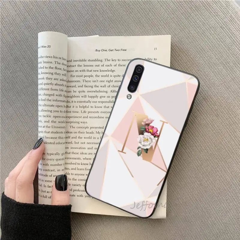 Цветок 26 Название Буквы первоначальный мраморный чехол для телефона Samsung Galaxy A 3 6 7