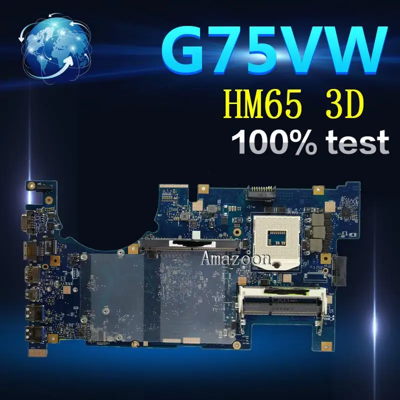 Amazoon G75VW материнская плата для ноутбука For Asus G75V G75VX тест оригинальная HM65