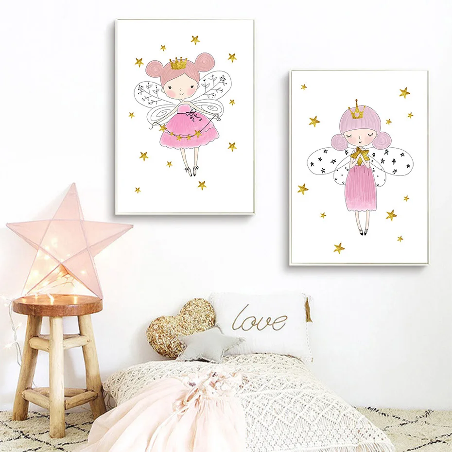 

Magic Fairy Baby Girl Room Wall Art Nordic Poster Pictures For Living Room Canvas Painting Picture Print Home Decor Unframed