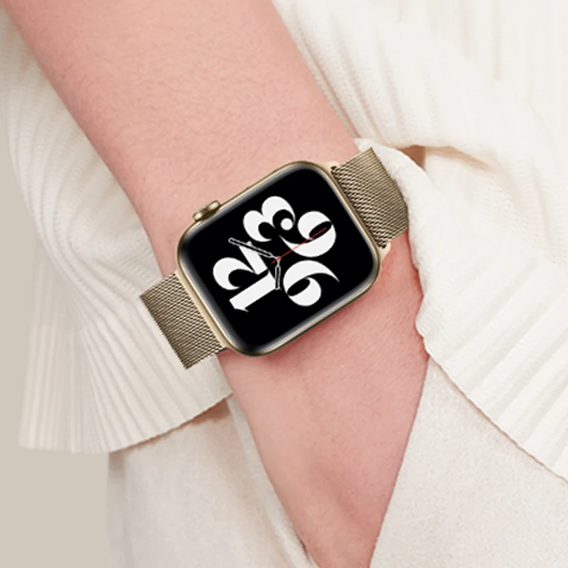 Ремешок для Apple watch band 45 мм 41 iWatch 44 40 металлический браслет из нержавеющей стали с
