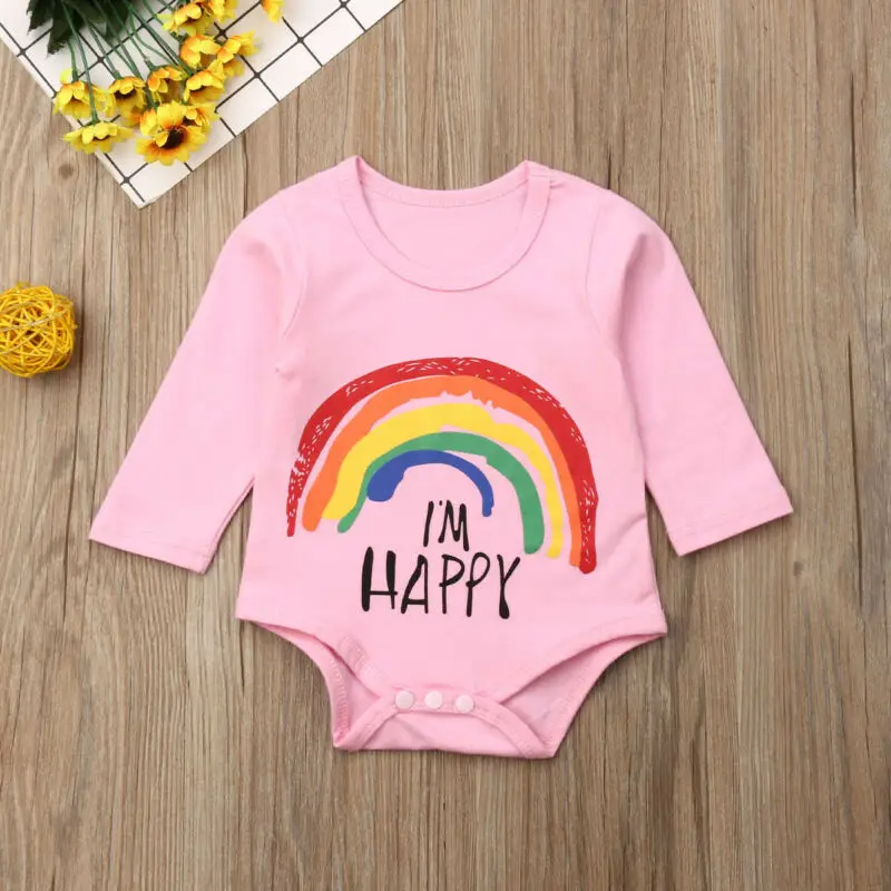 Летняя одежда для маленьких девочек и мальчиков 2019 Женское боди с длинным