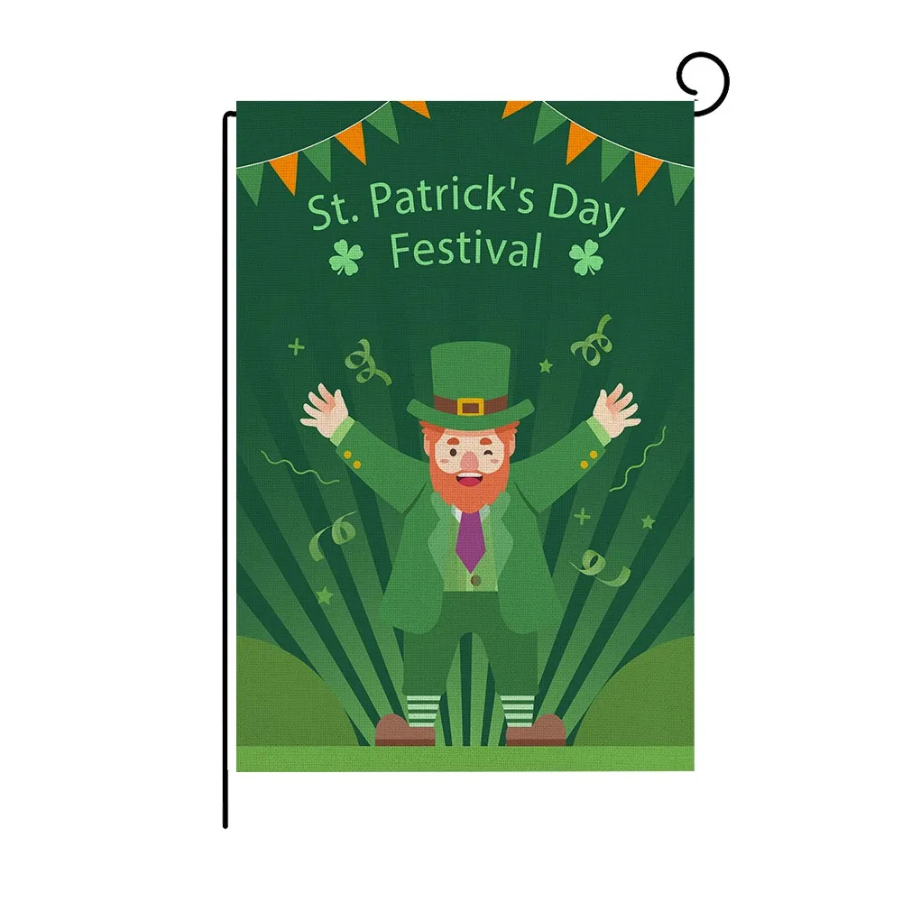 

30x45cm Linen Clovers Flags Happy Saint Patrick's Day Decor For Home St. Patricks Day Party Decor Irish Party Supply Favor Gift